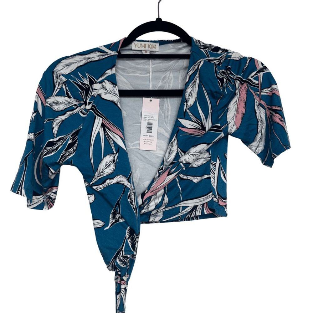 NWT Yumi Kim Womens Harvest Moon Ink Cropped Wrap Artist Top Size M